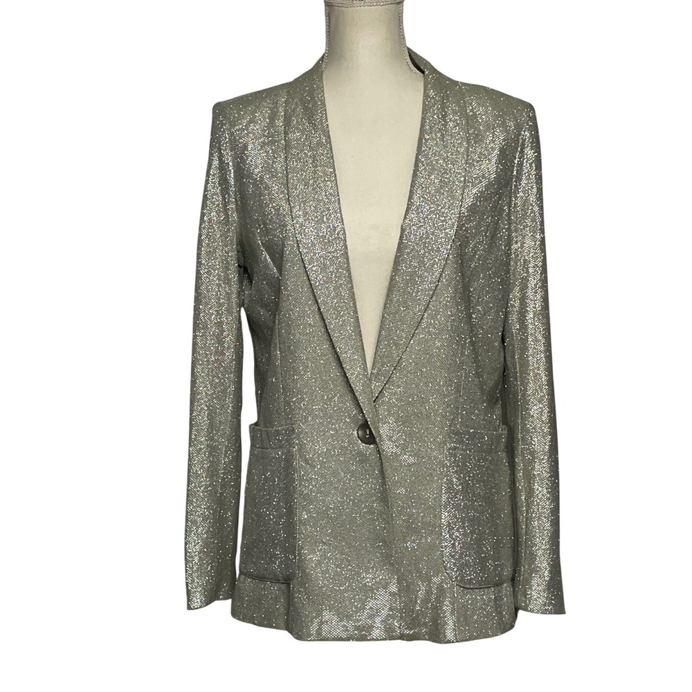 Blush‎ Noir Silver Sparkle Lightweight Blazer Women's Medium